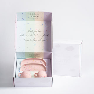 New Party Set 2 Espresso Mug + 2 Mini Tray - Pink - Egg Back Home