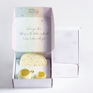 New Party Set 1 Small Tray + 1 Medium Ball + 1 Milk Jug - Gift Collection - Yellow - Egg Back Home