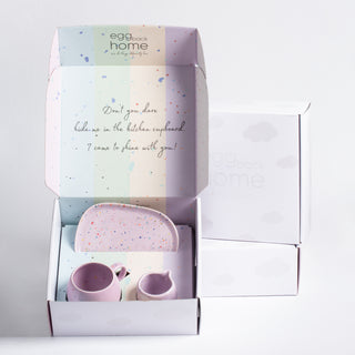 New Party Set 1 Small Tray + 1 Medium Ball + 1 Milk Jug - Gift Collection - Lilac - Egg Back Home