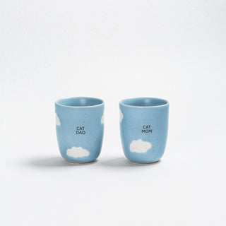 Cloud Medium Cup 220ml Cat Mom & Dad 2 Pieces Set - Egg Back Home