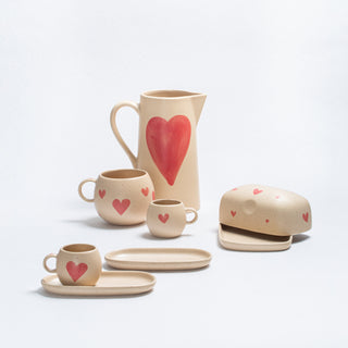 Cozy Hearts Coffee For Two Stoneware Limited Edition