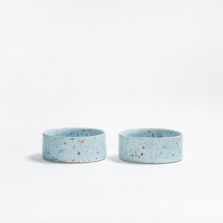 Nouveau bol pour animaux en grès Party 14cm lot de 2 pièces bleu doux