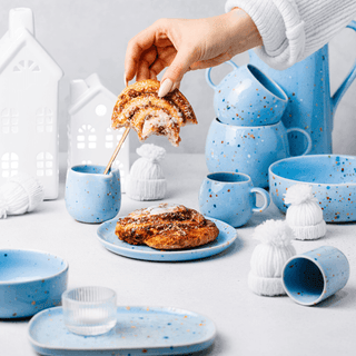 New Party Bread Plate 17cm Blue - Egg Back Home