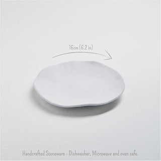 Nature Shape White Bread Plate 16cm - Egg Back Home