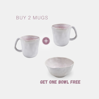 Enjoy More Nature Shape Light Pink - Buy 2 Mugs get one bowl FREE!