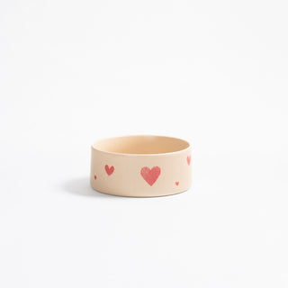 Cozy Hearts Stoneware Pet Bowl 16,5cm 2 Pieces Set