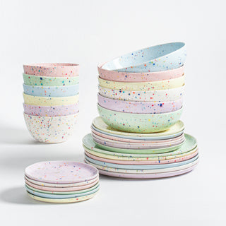 New Party Stoneware Set 30 Pieces Mix Color