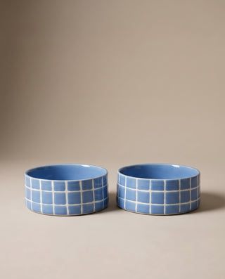 Pool Stoneware Pet Bowl 14cm Blue Sky 2 Pieces Set
