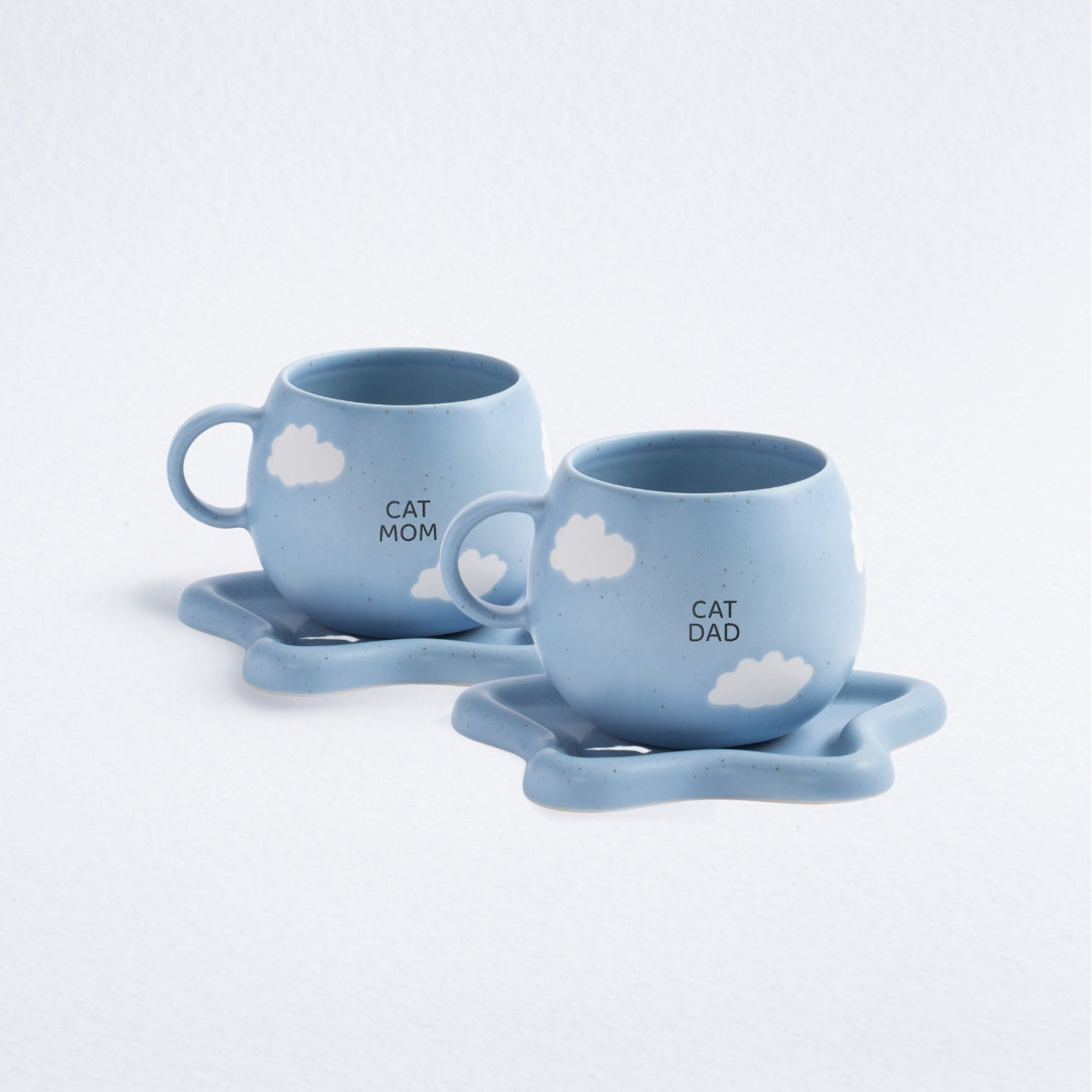 Cloud Twin Tea Cat Mom & Dad 4 Pieces Set - Egg Back Home