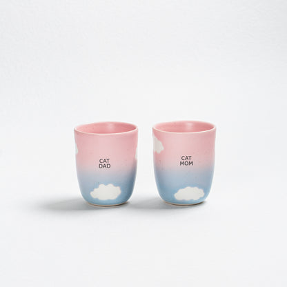 Cloud Sunset Medium Cup 220ml Cat Mom & Dad 2 Pieces Set