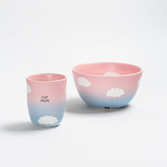 Cloud Sunset Cat Mom 2 Pieces Set