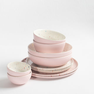 Breeze Party Duo Stoneware 10 Piece Set Pink