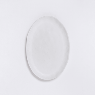 Nature Shape White Oval Serving Platter 38cm - Egg Back Home