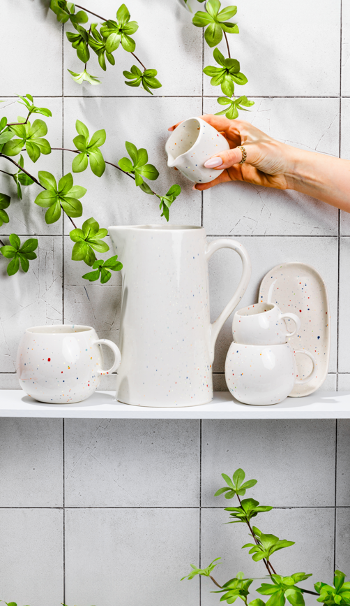 Nouvel ensemble de fête 2 tasses à expresso + 2 mini plateaux - Blanc