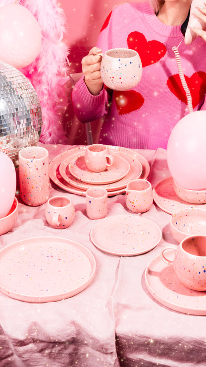 New Party Set 1 Small Tray + 1 Medium Ball + 1 Milk Jug - Gift Collection - Pink