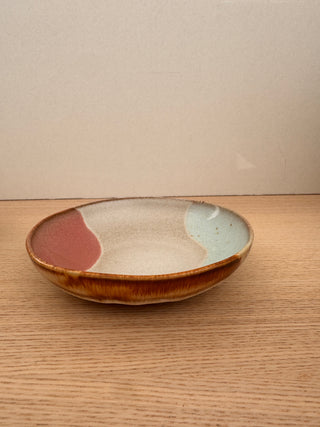 Handmade ceramic cat bowl Melting Ice Cream glaze Egg Back Home
