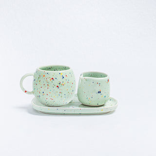 New Party Set 1 Small Tray + 1 Medium Ball + 1 Milk Jug - Gift Collection - Green - Egg Back Home