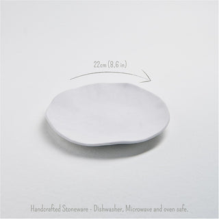 Nature Shape White Salad Plate 22cm - Egg Back Home