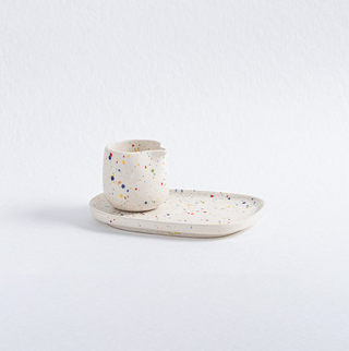 Novo Conjunto Party 1 Tabuleiro Pequeno + 1 Bola Média + 1 Jarra de Leite - Coleção de Presentes - Branco