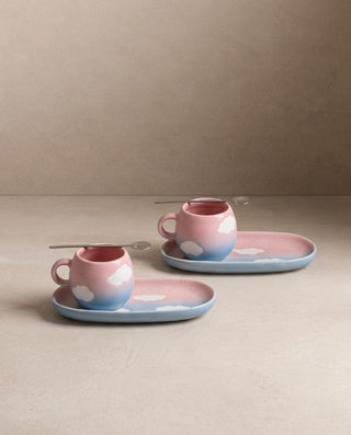 Cloud Sunset Set 2 Espresso Mug + 2 Mini Tray — shopify 2