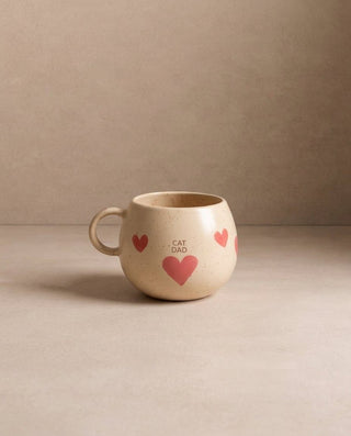 Cozy Hearts Stoneware Mug 500ml Cat Mom & Dad 2 Pieces Set – handmade stoneware mug – Egg Back Home