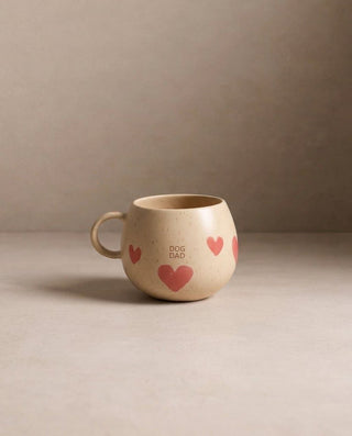 Lot de 2 mugs en grès « Cozy Hearts » 500 ml pour parents de chiens – tasse en grès faite main – Egg Back Home