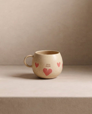 Lot de 2 mugs en grès « Cozy Hearts » 500 ml pour parents de chiens – tasse en grès faite main – Egg Back Home