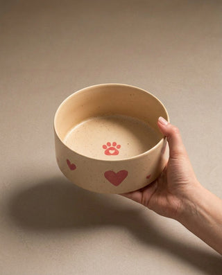 Cozy Hearts Stoneware Pet Bowl 16,5cm 2 Pieces Set — handscale 2