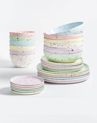 New Party Stoneware Set 30 Pieces Mix Color