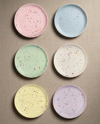 Brotteller Farben Konfetti Set aus 6 Stück aus Steinzeugkeramik – Egg Back Home