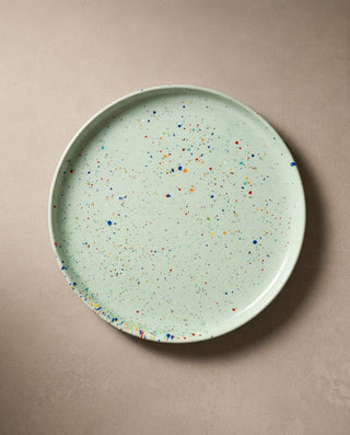 Grüner Speiseteller Confetti aus Steinzeugkeramik Egg Back Home