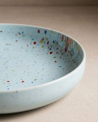 New Party Low Pasta Plate 23cm Soft Blue — macro 1