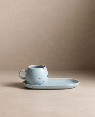 New Party Set 2 Espresso Mug + 2 Mini Tray Soft Blue — shopify 1
