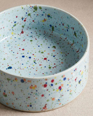 New Party Stoneware Pet Bowl 16,5cm 2 Pieces Set Soft Blue — macro 1