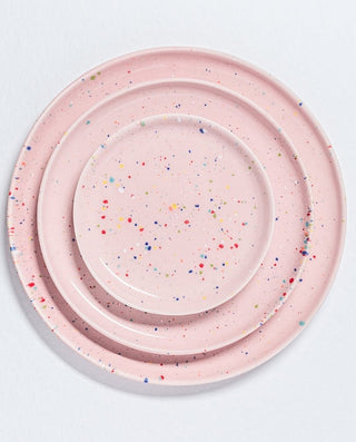 New Party Bread Plate 17cm Pink