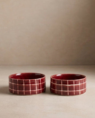 Pool Stoneware Pet Bowl 16,5cm Burgundy 2 Pieces Set — shopify 1