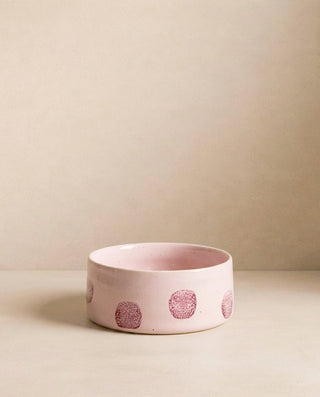 Pop Dots Stoneware Pet Bowl 14cm Pink 2 Pieces Set — shopify 1