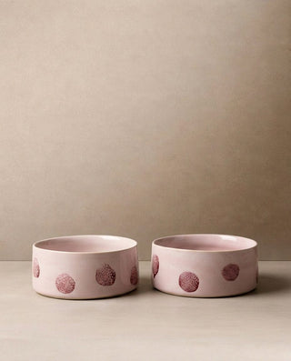 Pop Dots Stoneware Pet Bowl 16,5cm Pink 2 Pieces Set — shopify 1
