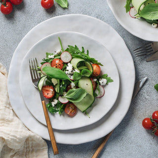 Nature Shape White Salad Plate 22cm - Egg Back Home