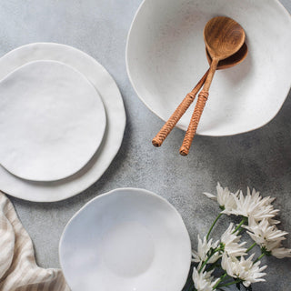 Nature Shape White Salad Plate 22cm - Egg Back Home