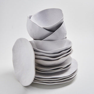 Nature Shape White Pasta Plate 22cm - Egg Back Home